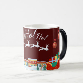 Weihnachts-Tasse mit einem Dorf, Goos und Santa Verwandlungstasse