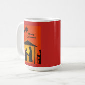 Weihnachts-Tasse mit Krippe-Silhouette Kaffeetasse (Vorderseite Links)