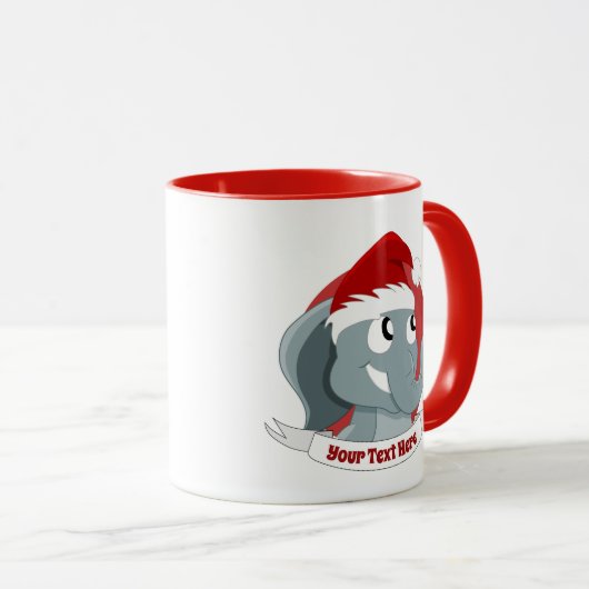 Weihnachts-Tasse mit niedlichem Cartoon-Elefant Tasse (VorderseiteRechts)