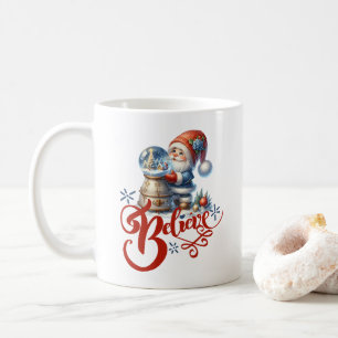 Weihnachts-Tasse mit niedlichem Gnome und Schneegl Kaffeetasse