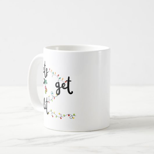 Weihnachts-Tasse mit Sprichwort "Let's Get Lit" Kaffeetasse (Vorderseite Links)
