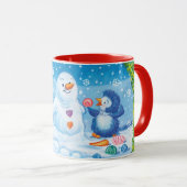 Weihnachts-Tasse, PingPing Pinguin & Snowman. Tasse (VorderseiteRechts)