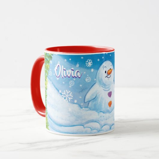 Weihnachts-Tasse, PingPing Pinguin & Snowman. Tasse (Vorderseite Links)