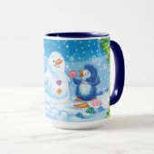 Weihnachts-Tasse, PingPing Pinguin & Snowman. Tasse (VorderseiteRechts)