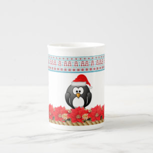 Weihnachts-Tasse, Pinguin Porzellantasse