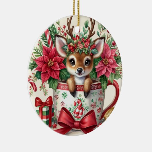 Weihnachts-Tasse Rentier 2 Keramik Ornament (Rechts)