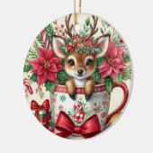 Weihnachts-Tasse Rentier 2 Keramik Ornament (Links)