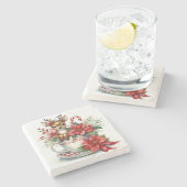 Weihnachts-Tasse Rentier 8 Steinuntersetzer (Seitenansicht)