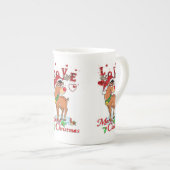 Weihnachts-Tasse, Rentier, Liebe Porzellantasse (Vorderseite Rechts)
