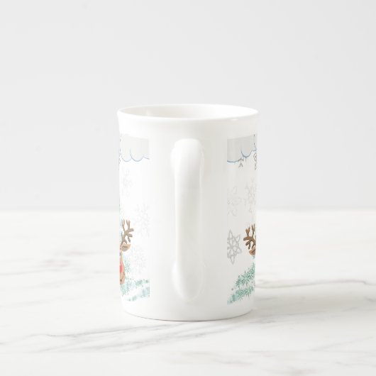 Weihnachts-Tasse, Rentier Porzellantasse (Rückseite)