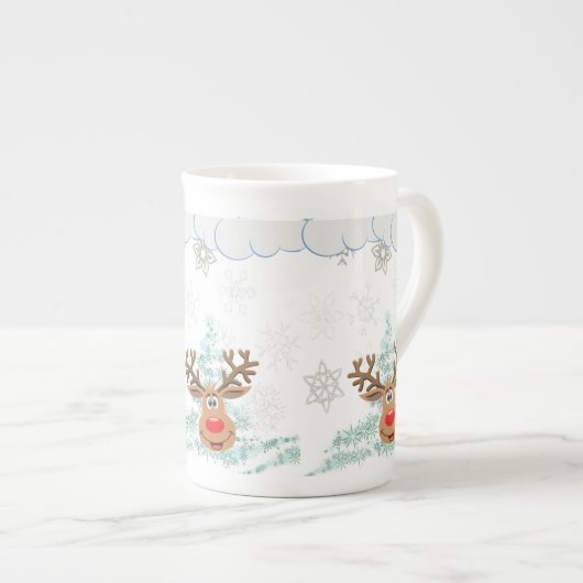Weihnachts-Tasse, Rentier Porzellantasse (Vorderseite Rechts)
