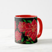 Weihnachts-Tasse-Rote Poinsettias Tasse (VorderseiteRechts)