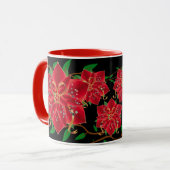 Weihnachts-Tasse-Rote Poinsettias Tasse (Vorderseite Links)