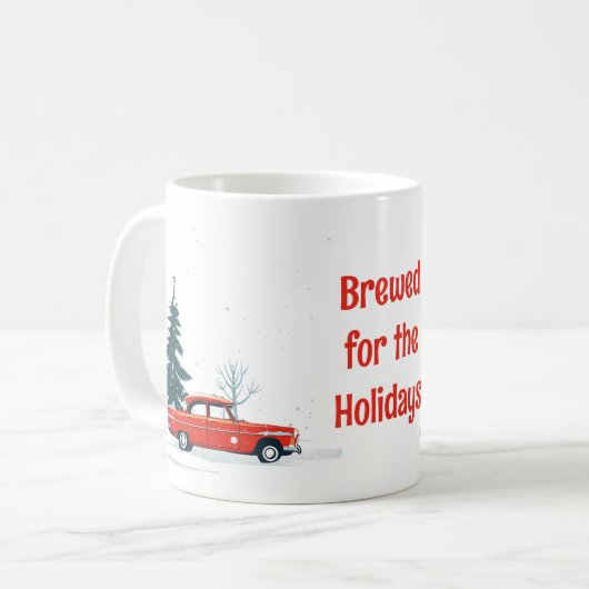 Weihnachts-Tasse | Rustikales Nordic Holiday Desig Kaffeetasse (Vorderseite Links)