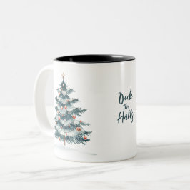 Weihnachts-Tasse | Rustikales Nordic Holiday Desig Zweifarbige Tasse