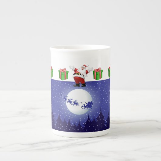 Weihnachts-Tasse Santa Porzellantasse (Vorderseite)
