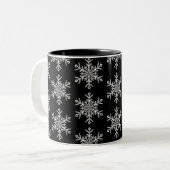 Weihnachts-Tasse-Schneeflocken Zweifarbige Tasse (Vorderseite Links)