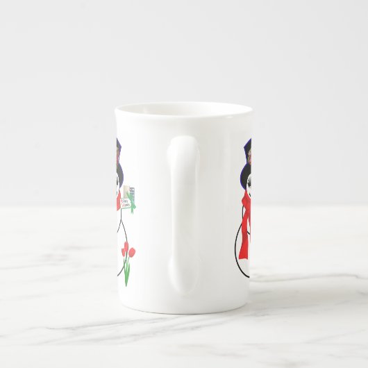 Weihnachts-Tasse, Schneemann, Frohe Weihnachts-Iph Porzellantasse (Rückseite)