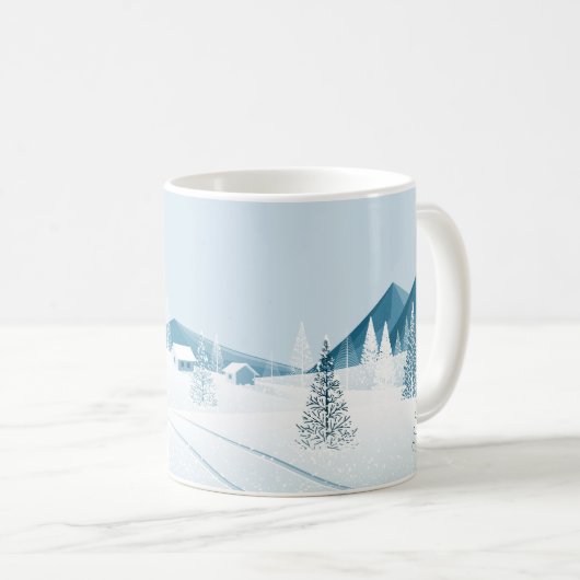 Weihnachts-Tasse-Schneeszene Kaffeetasse (VorderseiteRechts)