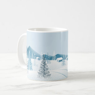 Weihnachts-Tasse-Schneeszene Kaffeetasse