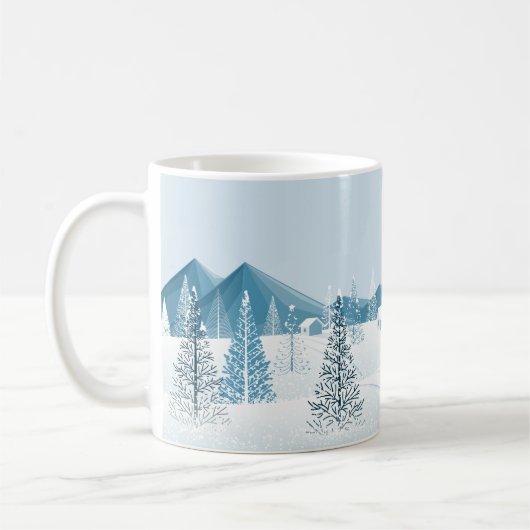 Weihnachts-Tasse-Schneeszene Kaffeetasse (Links)