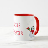 Weihnachts-Tasse-Snowman-Boas Festas Tasse (VorderseiteRechts)