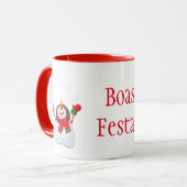 Weihnachts-Tasse-Snowman-Boas Festas Tasse (Vorderseite Links)
