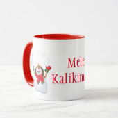 Weihnachts-Tasse-Snowman-Mele Kalikimaka Tasse (Vorderseite Links)