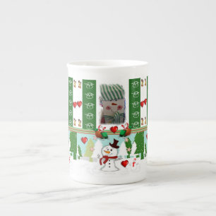 Weihnachts-Tasse Snowman Porzellantasse