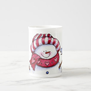 Weihnachts-Tasse Snowman Porzellantasse