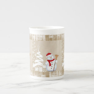 Weihnachts-Tasse Snowman Porzellantasse