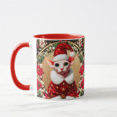 Weihnachts-Tasse Sphynx Cat Santa Elf Tasse (Links)