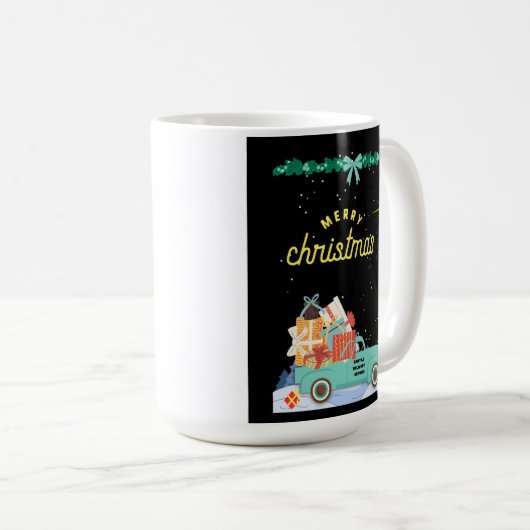 Weihnachts-Tasse Weihnachts-Kaffee-Cup Lieferwagen Kaffeetasse (VorderseiteRechts)