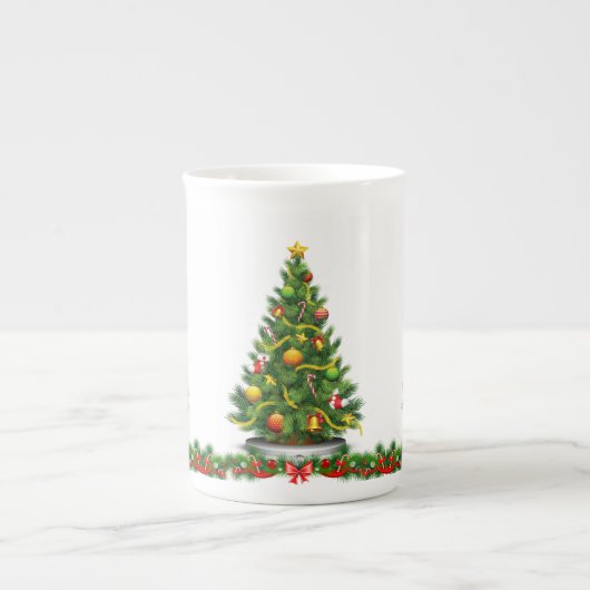 Weihnachts-Tasse, Weihnachtsbaum Porzellantasse (Vorderseite)