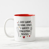 Weihnachts-Tasse Will nur, Filme zu backen Zweifarbige Tasse (Links)