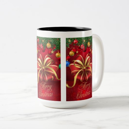 Weihnachts-Tasse Zweifarbige Tasse (VorderseiteRechts)