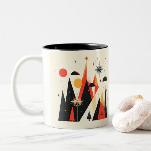 Weihnachts-Tasse Zweifarbige Tasse (Mit Donut)