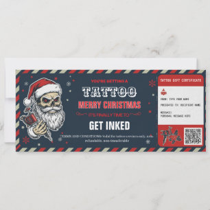Weihnachts-Tattoo-Geschenkgutschein BlueCard Gutsc Einladung