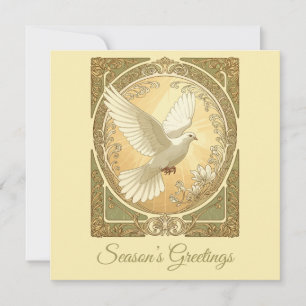 Weihnachts-Taube im Jugendstil-Design Feiertagskarte