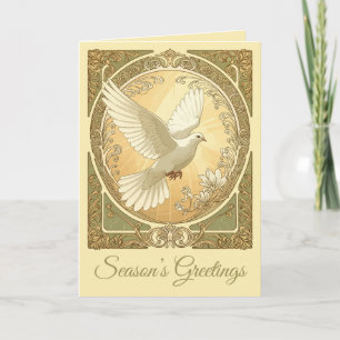 Weihnachts-Taube Jugendstil-Ästhetik-Design Feiertagskarte