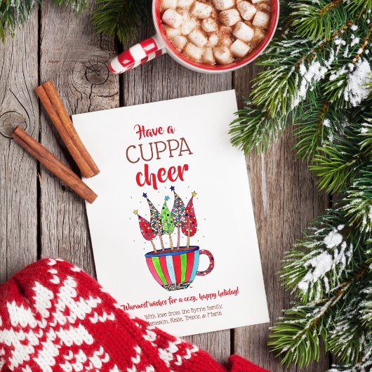 Weihnachts-Tea Cuppa Cheer Holiday Feiertagskarte