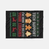 Weihnachts-Tech sagte, ich bin hier, um Cookies zu Fleecedecke (Vorderseite (Horizontal))