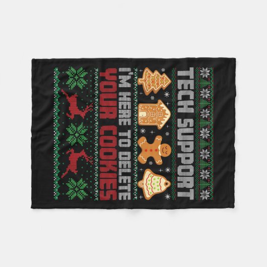 Weihnachts-Tech sagte, ich bin hier, um Cookies zu Fleecedecke (Vorderseite (Horizontal))