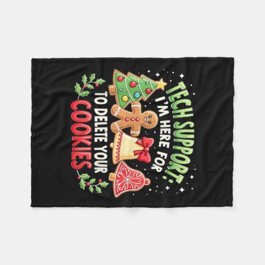 Weihnachts-Tech sagte, ich bin hier, um dein Cooki Fleecedecke (Vorderseite (Horizontal))