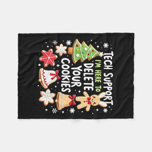 Weihnachts-Tech sagte, ich bin hier, um dein Cooki Fleecedecke (Vorderseite (Horizontal))