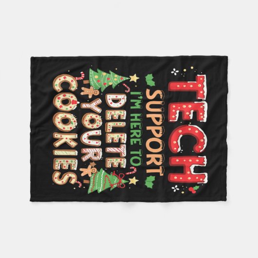Weihnachts-Tech sagte, ich bin hier, um dein Cooki Fleecedecke (Vorderseite (Horizontal))