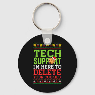 Weihnachts-Tech-Support hier, um Cookies-Hässlich Schlüsselanhänger