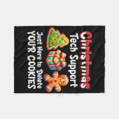 Weihnachts-Tech-Support hier, um Cookies Männer zu Fleecedecke (Vorderseite (Horizontal))