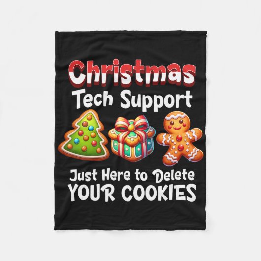 Weihnachts-Tech-Support hier, um Cookies Männer zu Fleecedecke (Vorderseite)