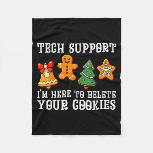 Weihnachts-Tech-Support hier, um Cookies Xmas zu l Fleecedecke (Vorderseite)